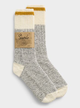 Simons Womens Heathered wool-blend worker socks
