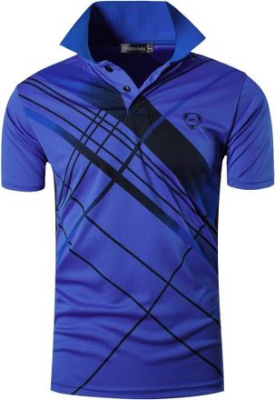 Jeansian Mens Short Sleeve Polo T-Shirts Wicking Breathable Running Training Sports Tee Tops LSL226 Blue S