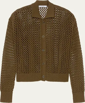 Max Mara Net Knit Collared Cardigan