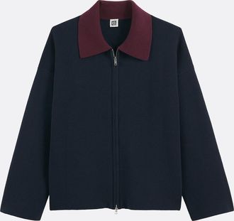 La Redoute Collections Vest, contrasterende polokraag, ritssluiting