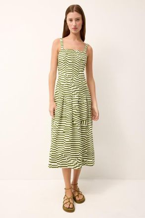 Marie Oliver Dixon Dress in Green Stripe at Nordstrom, Size 12