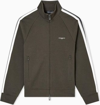 Emporio Armani Full Zip Sweatshirt With Contrasting Stripes