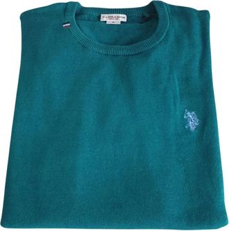 U.S.Polo Association Rondgebreide trui - Heren - Ronde hals truien - Groen - 2XL - Katoen - Truien & Vesten