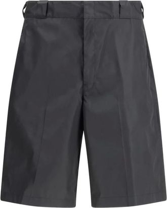 Prada Casual Shorts, male, Black, Size: M Re-Nylon Bermuda Shorts with Elastic Waistband