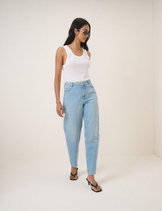 Nobody's Child Light Blue Putney Barrel Leg Jeans