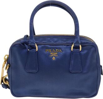 Prada Blue Silk Handbag (Pre-Owned)