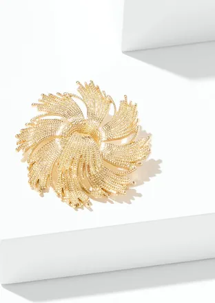 Talbots Rosette Brooch - Shiny Gold - 001 Talbots