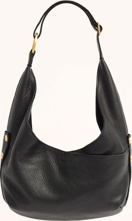 Hammitt Hammitt Tom Zip Black Brushed Gold Red Zip Med