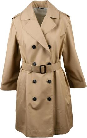 Max Mara Dames, Mantels, Beige, Maat: S Katoen
