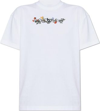 Off-white Off-white T-shirt With A Colorfully Embroidered Logo