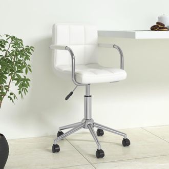 Les Tendances Silla De Oficina Giratoria De Cuero Sint&eacute;tico Blanco Vidaxl