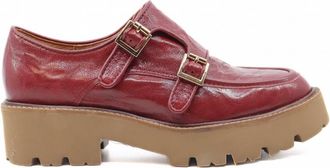 All Black Womens Wide Pelt Lugg Loafers In Wine