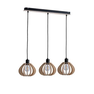Netlighting Nicolet Bar Pendant Ceiling Light Black 62cm 3x E27