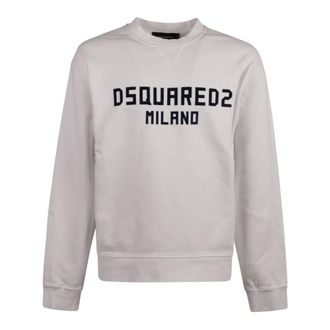 Dsquared2 Hoodies & sweatvesten, Heren, Wit, L, Just Right Fit Sweatshirt