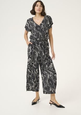 Kaffe Jumpsuit Loose fit black offwhite