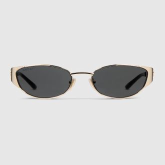 Gucci Oval-frame Sunglasses, Gold