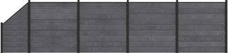 vidaXL Conjunto De Valla 5 Uds. 792 X 186 Cm Wpc Y Aluminio Gris Vidaxl