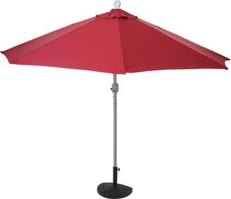 Hhg Nunca Usado] Parasol De Media Ca&ntilde;a Parla, Parasol De Balc&oacute;n, Poli&eacute;ster/aluminio Uv 50+ 3kg, 270cm Burdeos Con Soporte