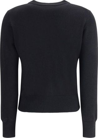 Ami Logo-Embroidered Merino Wool Cardigan - Black