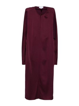 Stella McCartney Cape-Sleeve Cut-Out Satin Midi Dress