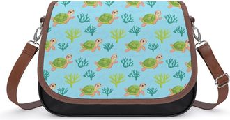 Generic Sea Turtle Crossbody Bags for Women Shoulder Messenger Bag Purse Handbags