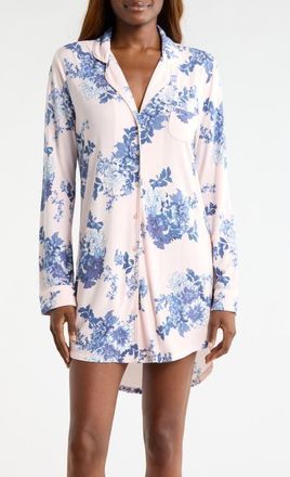 Nordstrom Moonlight Eco Nightshirt in Pink- Blue Primavera Floral at Nordstrom, Size X-Small