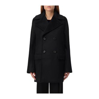 Max Mara Double-Breasted Coat - female - Max Mara Studio - Double-Breasted Coats - Black - XL - Coats
