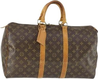Louis Vuitton Pre-owned Weekend Bags, female, Brown, Size: ONE SIZE Pre-owned Canvas Weekend Bag