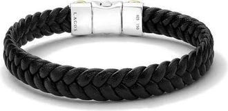 Lagos Anthem Woven Leather Bracelet in Silver at Nordstrom, Size 8