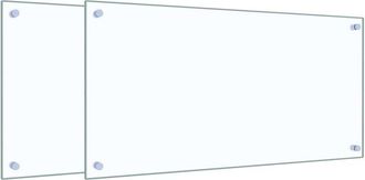 vidaXL Paraschizzi per Cucina 2 pz Trasparente 80x40cm Vetro Temperato - Vidaxl