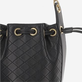 Saint Laurent Womens Lambskin Leather Bucket Bag Black Satchels & Cross Body
