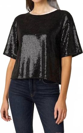 Suncoo Sequined Short Sleeves Shirt In Black