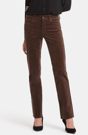 NYDJ Marilyn Corduroy Straight Leg Pants in Coffee Bean at Nordstrom, Size 6P