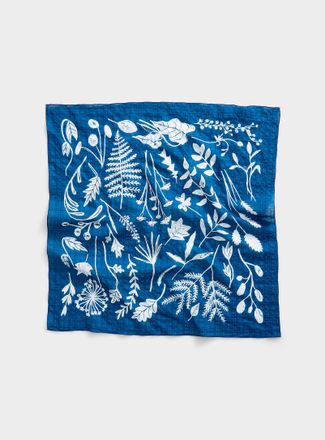 Simons Womens Tartan botanical sketch 100% cotton scarf