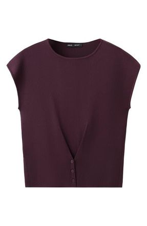 Mango Short Sleeve Sweater in Burgundy at Nordstrom, Size X-Large