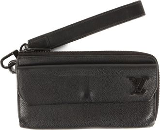 Louis Vuitton Black Leather Long Wallet (Bi-Fold) (Pre-Owned)