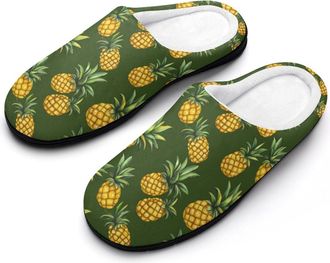 Generic Pineapple Womens Slippers Warm House Slippers Indoor House Shoes with Anti-Skid Rubber Sole