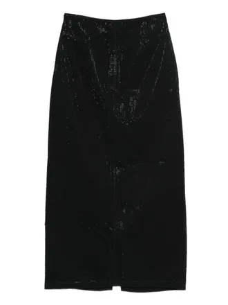 Emporio Armani Studded Midi Skirt - Black
