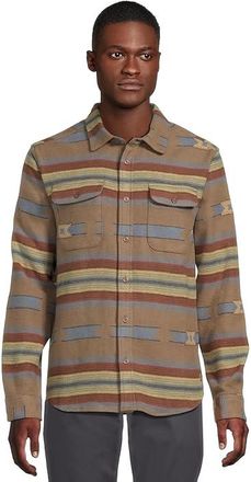 Rvca Dayshift Blanket Flannel Long Sleeve Mens Clothing Mushroom : 2XL, Cotton
