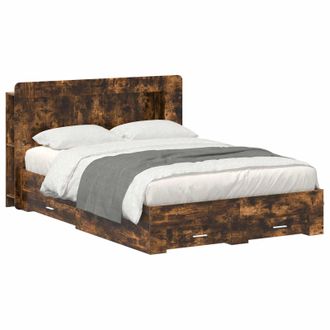 vidaXL Telaio Del Letto Con Storage Rovere Fumo 150 X 200 Cm Vidaxl