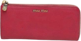 Miu Miu Pre-owned Zip Around Portemonnee - Dames - Vintage Accessoires - Roze - ONE Size - Leer - Vintage