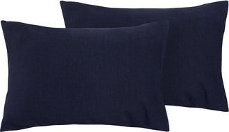 Puro Lino Pair of Pure Linen Stonewash Blue Pillowcases