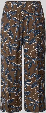 Mango Straight Leg Stoffhose mit elastischem Bund Modell LIFE in Dunkelbraun, Größe XS