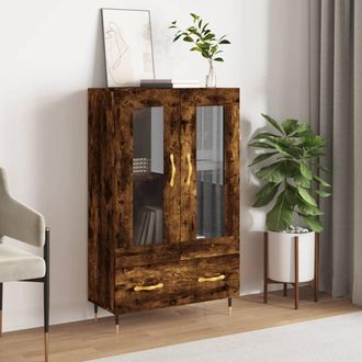 vidaXL Vidaxl - Aparador Alto Madera De Ingenier&iacute;a Roble Ahumado 69,5x31x115 Cm