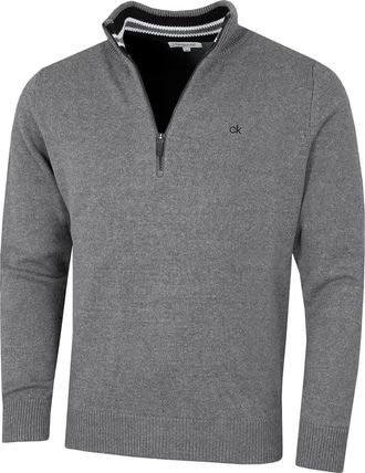 Calvin Klein Mens Cotton Golf Sweater - Grey Marl Sport - XXXXXL