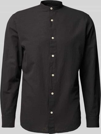 Jack & Jones Jack & Jones Slim Fit Freizeithemd mit Leinen-Anteil Modell BREEZE in Black, Größe XXL