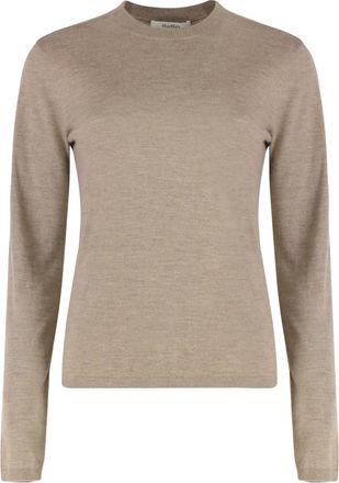 Max Mara Marica Sweater - Dames - Cashmere truien - Beige - XS - Leer - Truien & Vesten