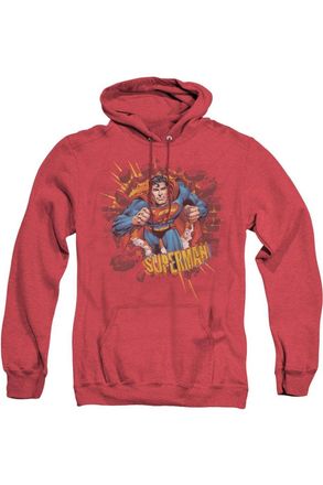 Gildan Superman Sorry About The Wall Adult Heather Hoodie / Hooded Sweatshirt