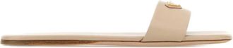 Prada Sandali in raso con logo - Toni neutri