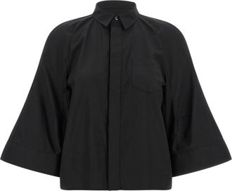 sacai Poplin Shirt - Dames - Overhemden - Zwart - S - Katoen - Overhemden